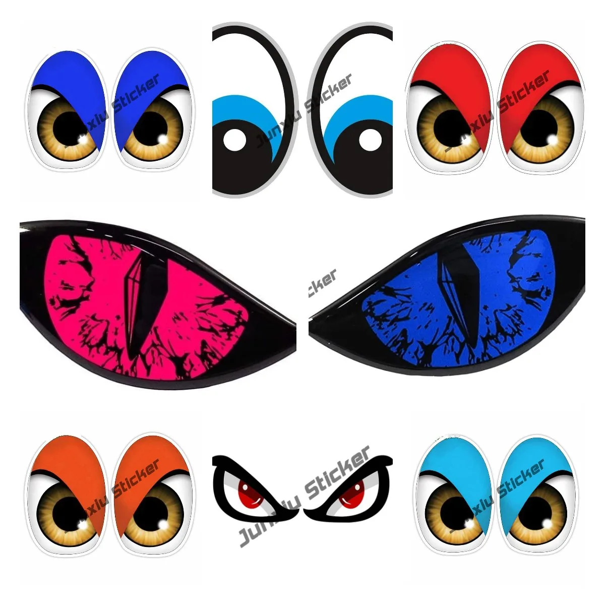 Car Accessories Evil Eye - ملصق عاكس ثلاثية الأبعاد عيون الشر