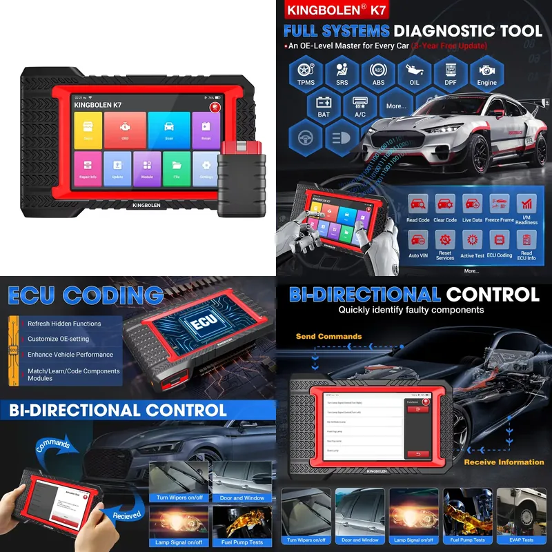 Obd2 Scanner - ماسح ضوئي للسيارات Kingbolen K7، أداة