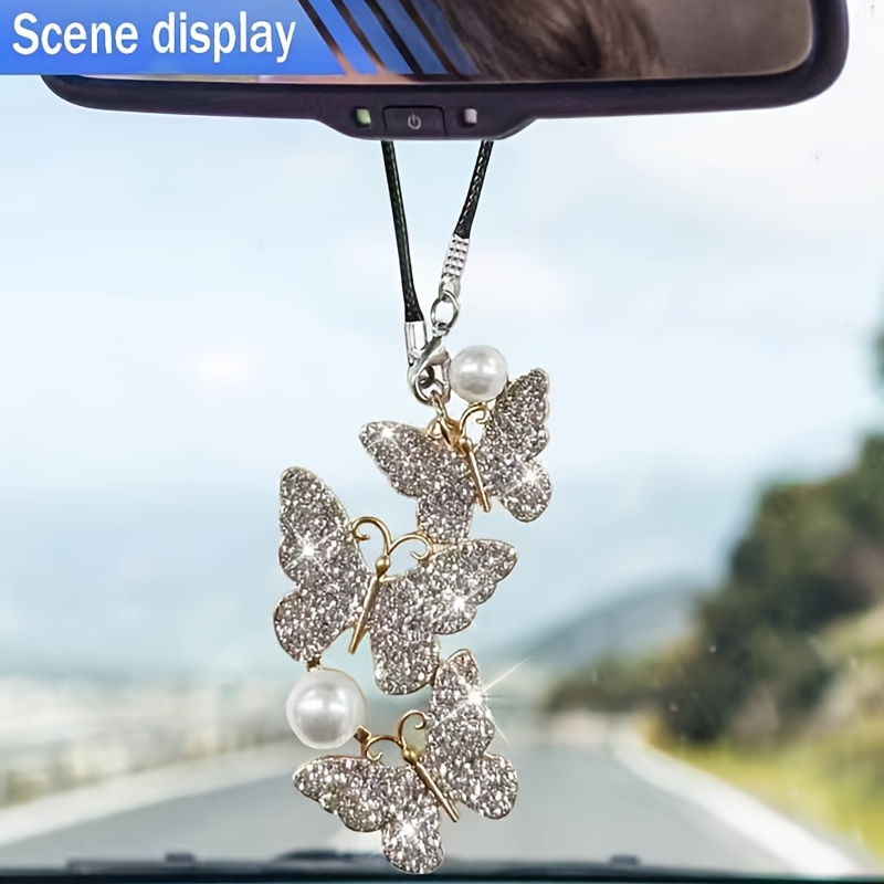 Car Accessories Evil Eye - قلادة زينة على شكل فراشة للسيارة،