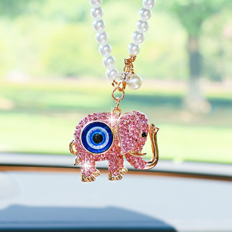 Car Accessories Evil Eye - الإبداعية حجر الراين الفيل سيارة مرآة