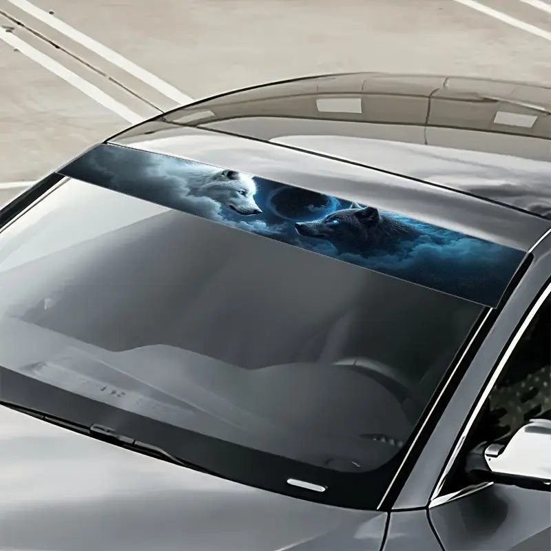 1 قطعة المزدوج الذئب تحت عنوان - مراجعة Car Accessories Banner وسعره