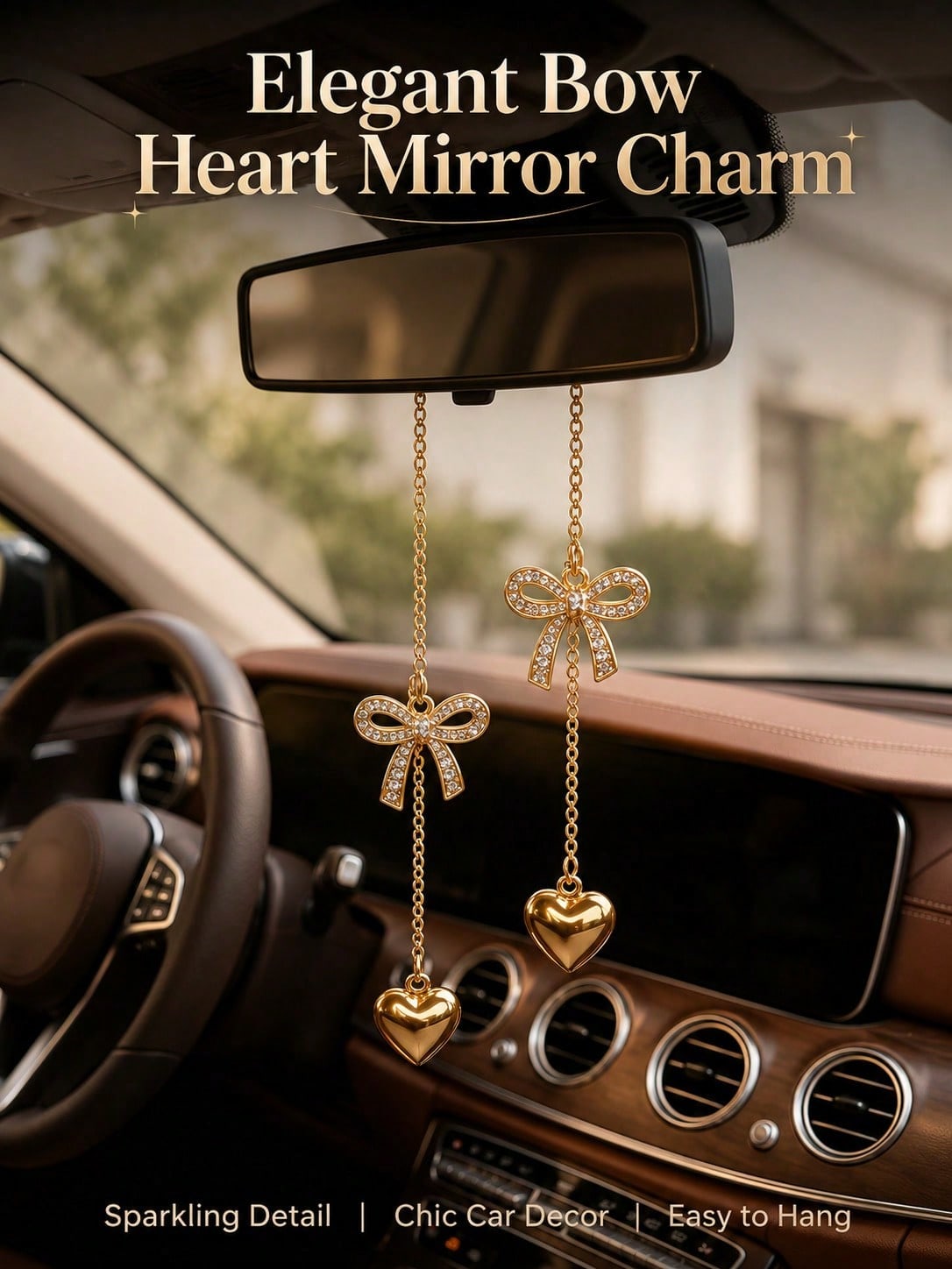 قلادة سيارة على شكل قلب مرصع ب - مراجعة Car Accessories Evil Eye وسعره