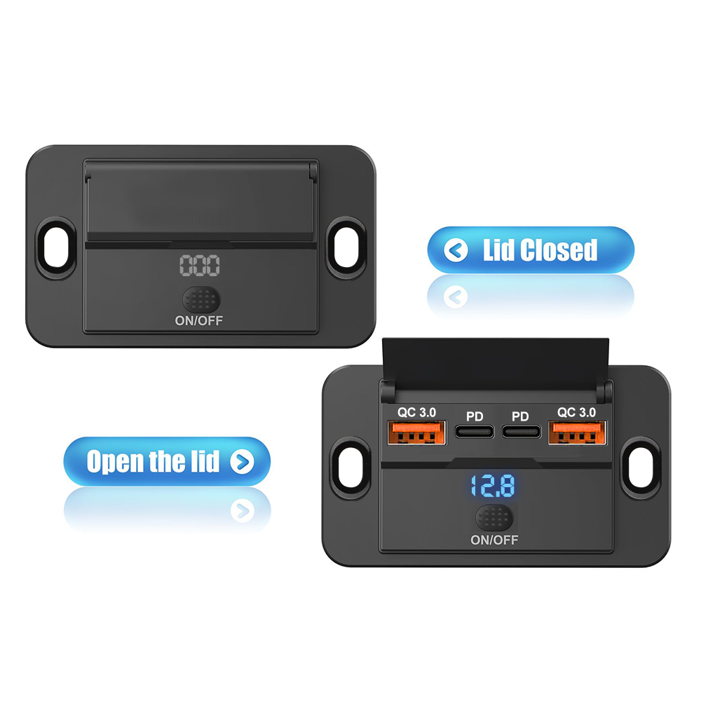 جديد 4 منافذ شاحن سيارة لوحة م - مراجعة Car Accessories Thailand وسعره