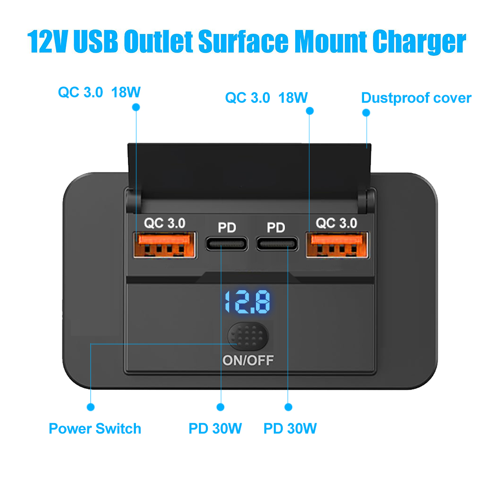 شاحن سيارة USB-C بـ 4 منافذ 12 - مراجعة Car Accessories Thailand وسعره