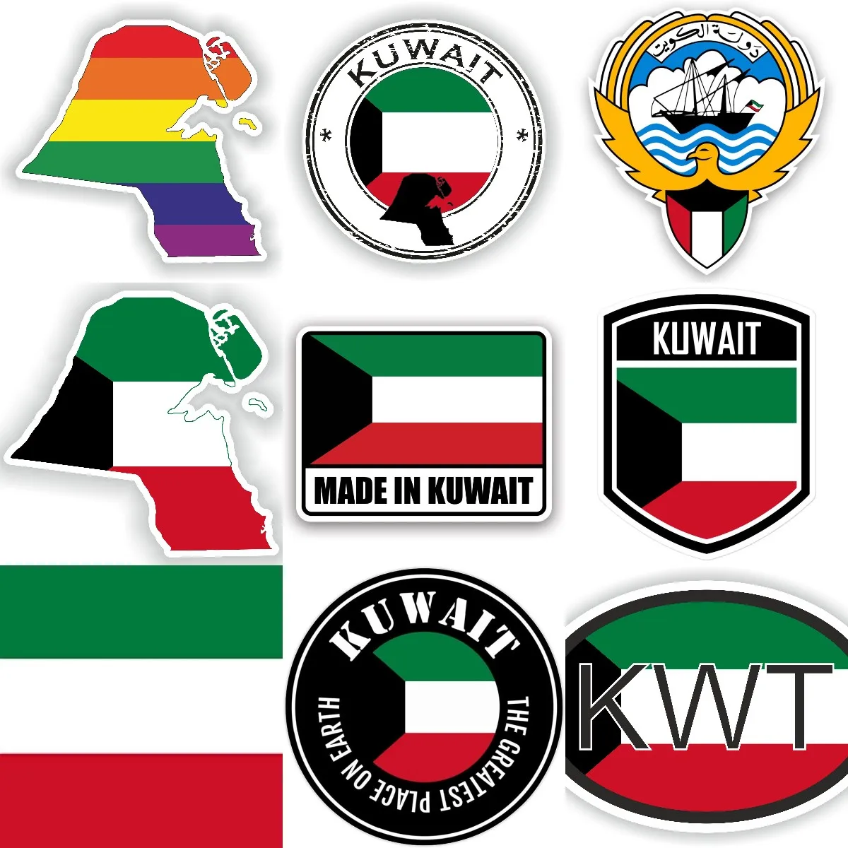 KWT خريطة علم الكويت شعار وطني - مراجعة Car Accessories Kuwait وسعره